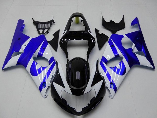 Carénage Moto Suzuki GSXR 1000 2000-2002 - Blanc Bleu Noir Brillant