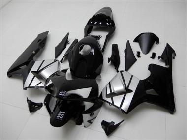 Carénages Moto Honda CBR600RR 2003-2004 - Argent Noir Brillant Bande