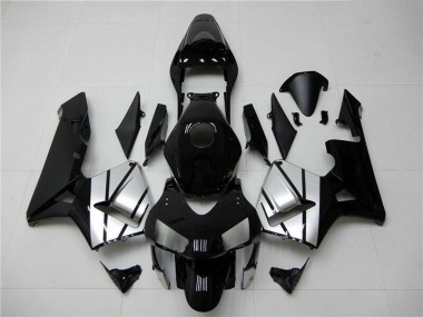 Carénages Moto Honda CBR600RR 2003-2004 - Argent Noir Brillant Bande