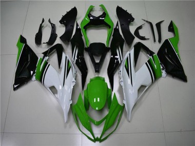 Carénages Moto Kawasaki ZX6R 2013-2018 - Vert Blanc Noir Brillant