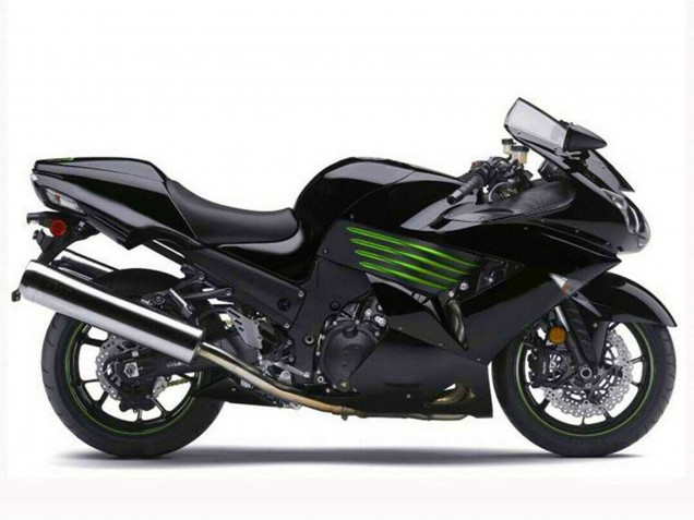 Carénages Moto Kawasaki ZX14R ZZR1400 2006-2011 - Noir Brillant Vert