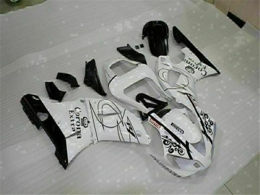 Carénages Moto Yamaha YZF R1 2000-2001 - Blanc Noir Corona Extra
