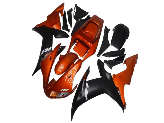 Carénages Moto Yamaha YZF R1 2002-2003 - Orange Noir Mat