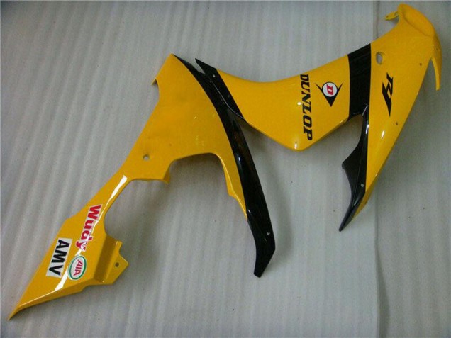 Carénages Moto Yamaha YZF R1 2004-2006 - Jaune Noir Brillant Dunlop 50