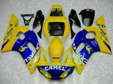 Carénages Moto Yamaha YZF R6 1998-2002 - Jaune Bleu Blanc Chameau Motul