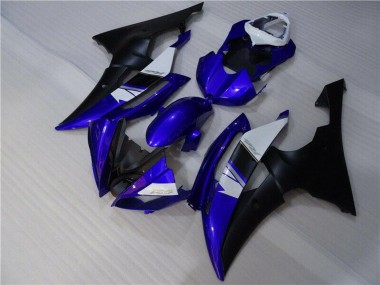 Carénages Moto Yamaha YZF R6 2008-2016 - Blanc Bleu Noir Mat