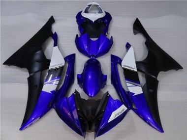 Carénages Moto Yamaha YZF R6 2008-2016 - Blanc Bleu Noir Mat