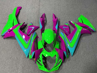 Carénages Moto Suzuki GSXR 600 / GSXR 750 2011-2024 - Vert Magenta Bleu Clair
