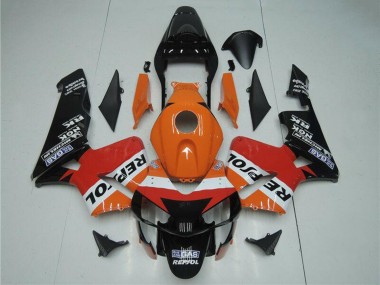 Kits Carénage Moto Honda CBR600RR 2003-2004 - Orange Blanc Rouge Noir Brillant Repsol