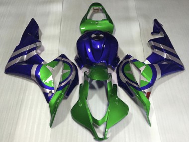 Carénages Moto Honda CBR600RR 2007-2008 - Bleu Vert Argent Captain America