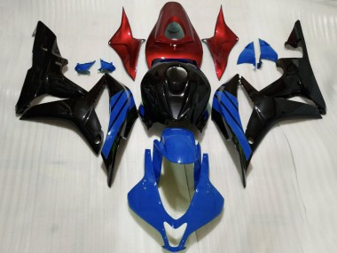 Carénages Moto Honda CBR600RR 2007-2008 - Rouge Bleu Noir Brillant
