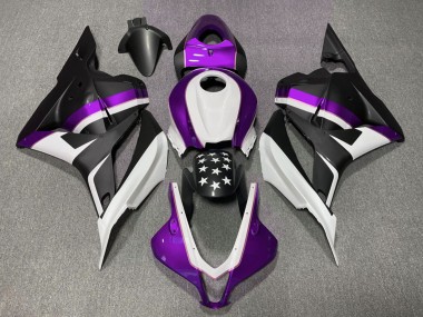 Carénages Moto Honda CBR600RR 2009-2012 - Blanc Violet Noir Mat Étoile