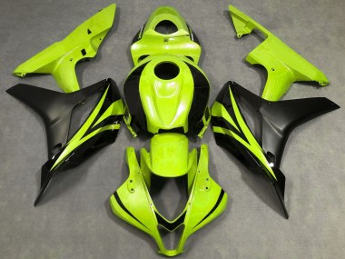 Carénages Moto Honda CBR600RR 2007-2008 - Jaune Néon Noir Mat OEM Style