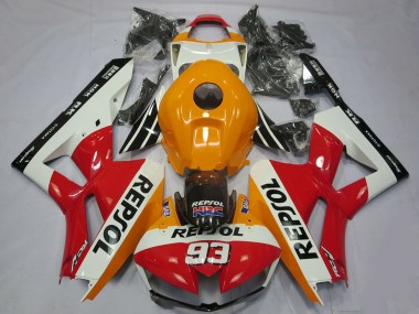 Carénages Moto Honda CBR600RR 2013-2026 - Orange Blanc Rouge Noir Brillant Repsol 93
