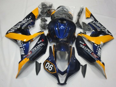 Carénages Moto Honda CBR600RR 2007-2008 - Orange Bleu Noir Brillant