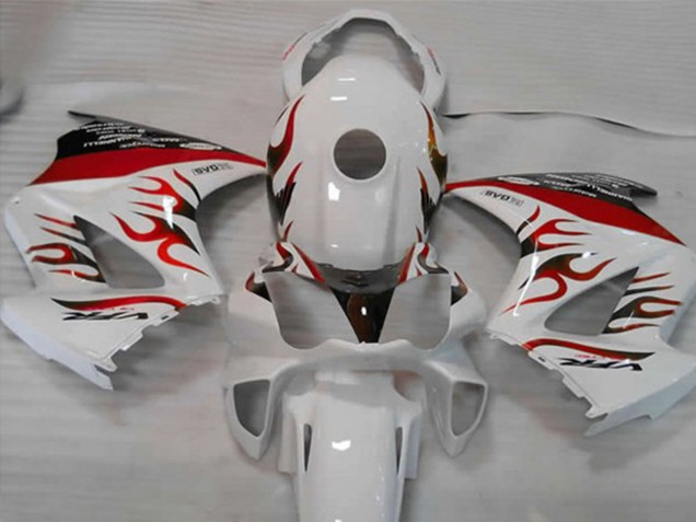 Carénages Moto Honda VFR 800 2002-2013 - Blanc Rouge Flamme