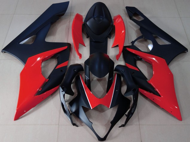 Carénages Moto Suzuki GSXR 1000 2005-2006 - Noir Mat Rouge