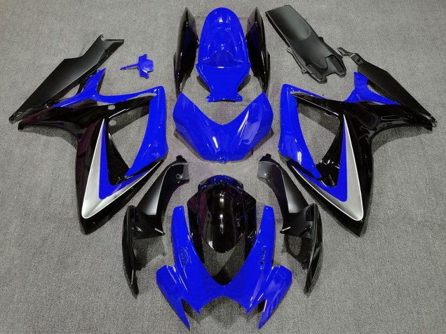 Carénage Moto Suzuki GSXR 600 / GSXR 750 2006-2007 - Bleu Argent Noir Brillant OEM Style