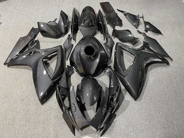 Carénages Moto Suzuki GSXR 600 / GSXR 750 2006-2007 - Noir Fibre de Carbone Style