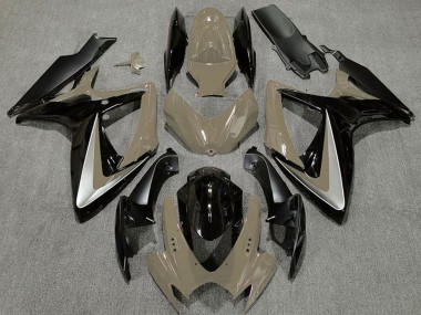 Carénages Moto Suzuki GSXR 600 / GSXR 750 2006-2007 - Bronzage du Désert Argent Noir Brillant OEM Style