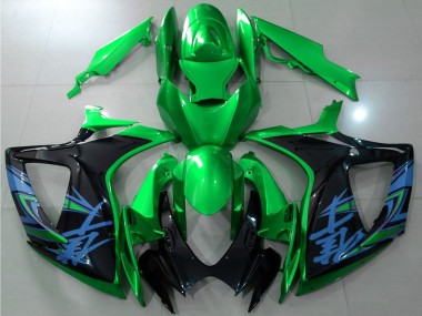 Carénages Moto Suzuki GSXR 600 / GSXR 750 2006-2007 - Vert Noir Bleu