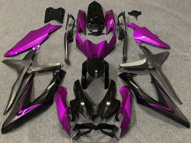Carénages Moto Suzuki GSXR 600 / GSXR 750 2008-2010 - Rose Noir Brillant Noir Mat