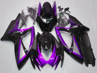 Carénages Moto Suzuki GSXR 600 / GSXR 750 2006-2007 - Violet Noir Brillant Noir Mat