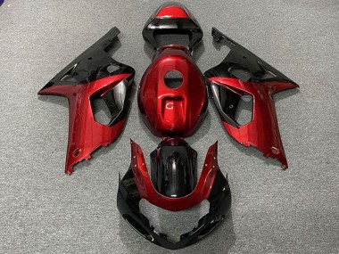 Carénages Moto Suzuki GSXR 600 / GSXR 750 2001-2003 - Rouge Noir Brillant