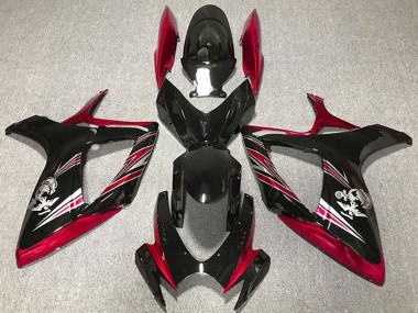 Carénage Moto Suzuki GSXR 600 / GSXR 750 2006-2007 - Rouge Noir Brillant
