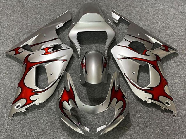 Carénages Moto Suzuki GSXR 600 / GSXR 750 2001-2003 - Argent Rouge