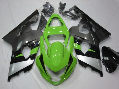 Carénage Moto Suzuki GSXR 600 / GSXR 750 2004-2005 - Vert Argent Noir Brillant
