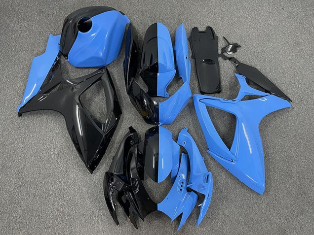 Carénages Moto Suzuki GSXR 600 / GSXR 750 2006-2007 - Noir Brillant Bleu Diviser
