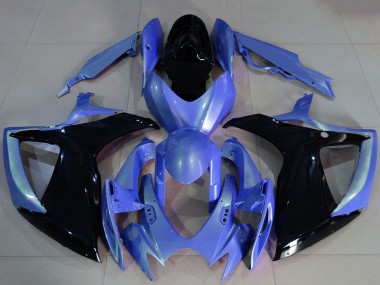 Carénages Moto Suzuki GSXR 600 / GSXR 750 2006-2007 - Bleu Clair Noir Brillant