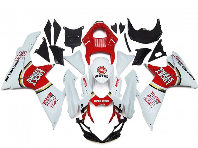 Carénages Moto Suzuki GSXR 600 / GSXR 750 2011-2024 - Blanc Rouge Motul Lucky Strike