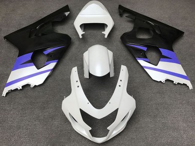 Carénages Moto Suzuki GSXR 600 / GSXR 750 2004-2005 - Blanc Bleu Noir Mat