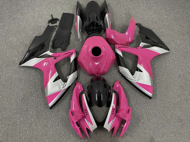 Carénages Moto Suzuki GSXR 600 / GSXR 750 2006-2007 - Rose Argent Noir Brillant