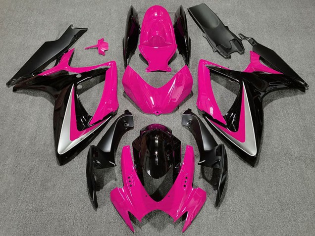 Carénages Moto Suzuki GSXR 600 / GSXR 750 2006-2007 - Rose Argent Noir Brillant OEM Style