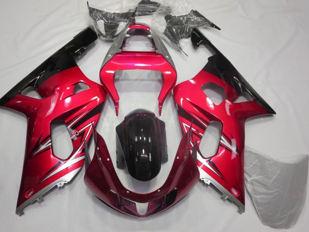 Carénages Moto Suzuki GSXR 600 / GSXR 750 2001-2003 - Rouge Argent Noir Brillant