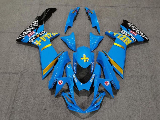 Carénages Moto Suzuki GSXR 600 / GSXR 750 2011-2024 - Bleu Jaune Or Noir Rizla