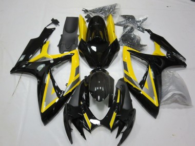Carénages Moto Suzuki GSXR 600 / GSXR 750 2006-2007 - Jaune Argent Noir Brillant