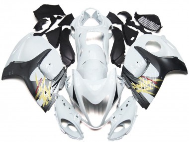 Carénages Moto Suzuki GSXR 1300 2008-2020 - Blanc Brillant Argent Style