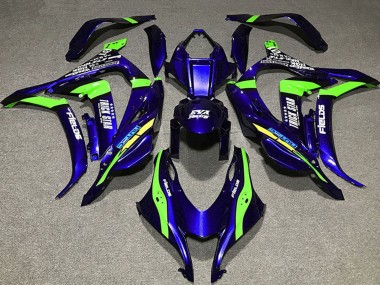 Carénages Moto Kawasaki ZX10R 2016-2020 - Bleu Profond Vert Trick Star EVA Courses