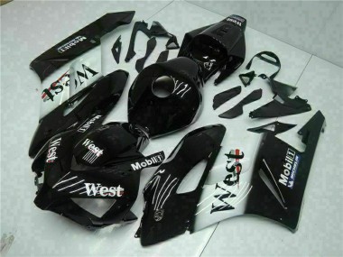 Carénages Moto Honda CBR1000RR 2004-2005 - Noir Brillant Blanc West Mobil Michelin