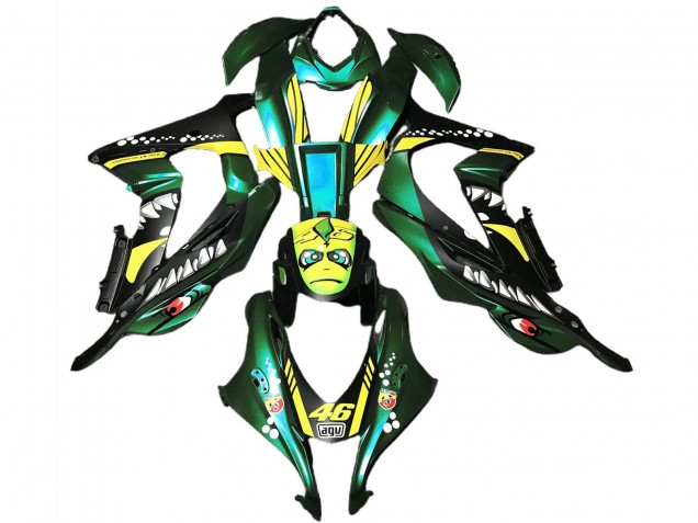 Carénages Moto Kawasaki ZX10R 2016-2020 - Vert Forêt Jaune Requin 46