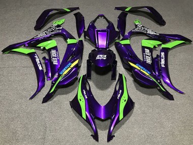 Carénages Moto Kawasaki ZX10R 2016-2020 - Violet Vert Blanc Trick Star EVA Courses
