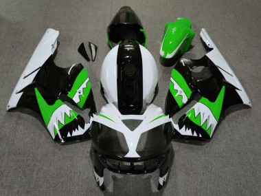 Carénages Moto Kawasaki ZX12R 2002-2006 - Vert Noir Blanc Requin