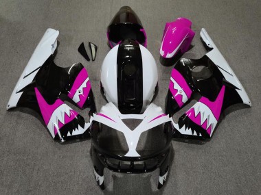 Carénages Moto Kawasaki ZX12R 2002-2006 - Rose Noir Blanc Requin