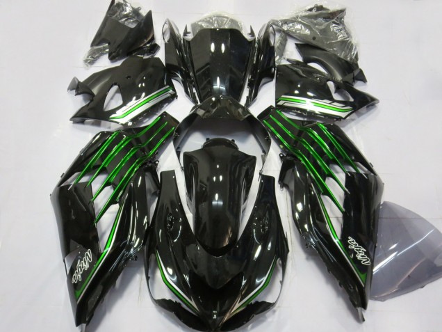Carénages Moto Kawasaki ZX14R 2012-2024 - Noir Brillant Vert