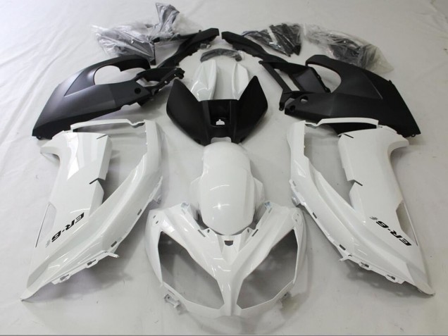 Carénages Moto Kawasaki Ninja ER6F 2012-2014 - Blanc Brillant Noir Mat