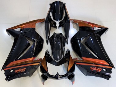 Carénages Moto Kawasaki Ninja 250 2008-2012 - Noir Brillant Orange